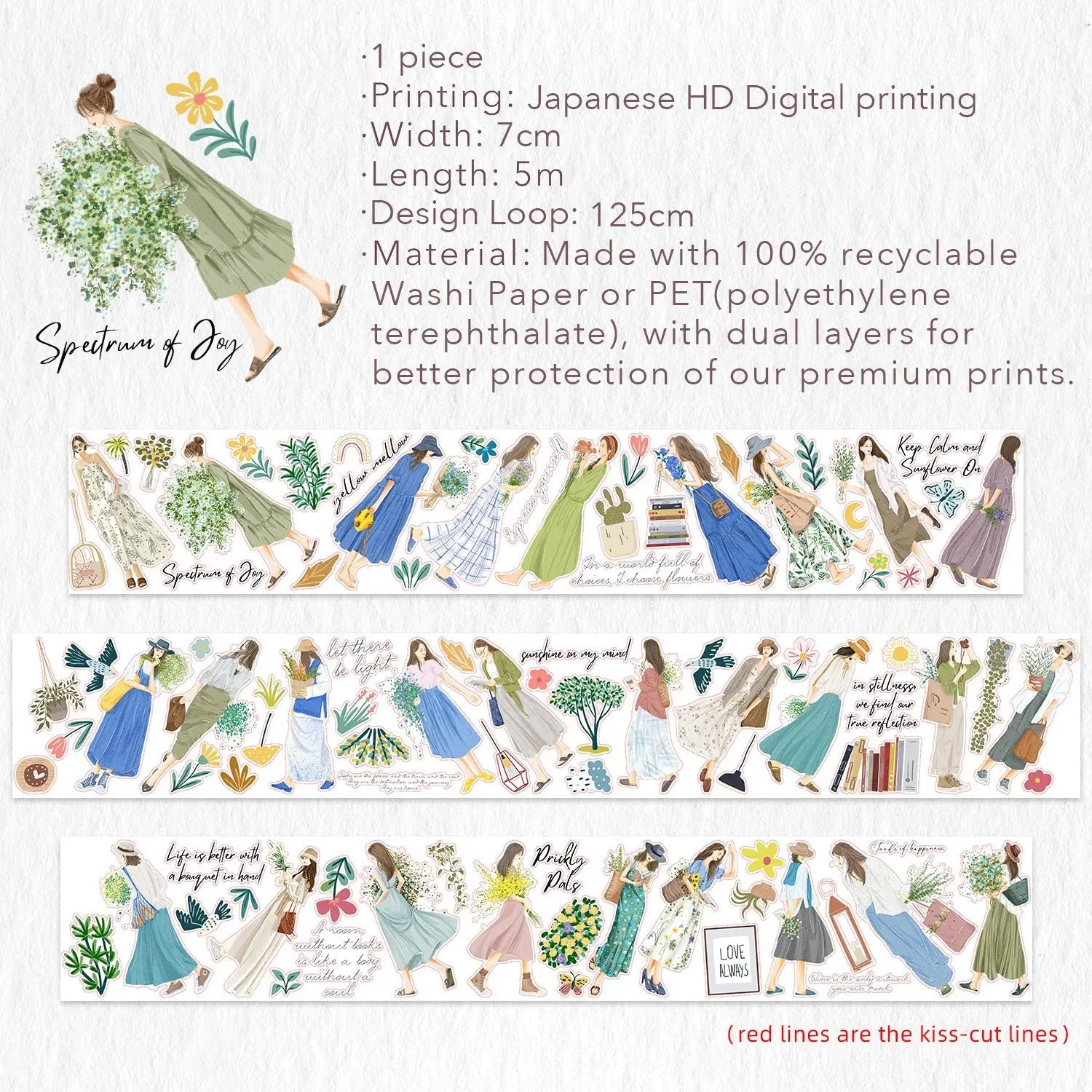 Pre-cut Velvet Voyage Wide Washi/PET Tape The Washi Tape Shop