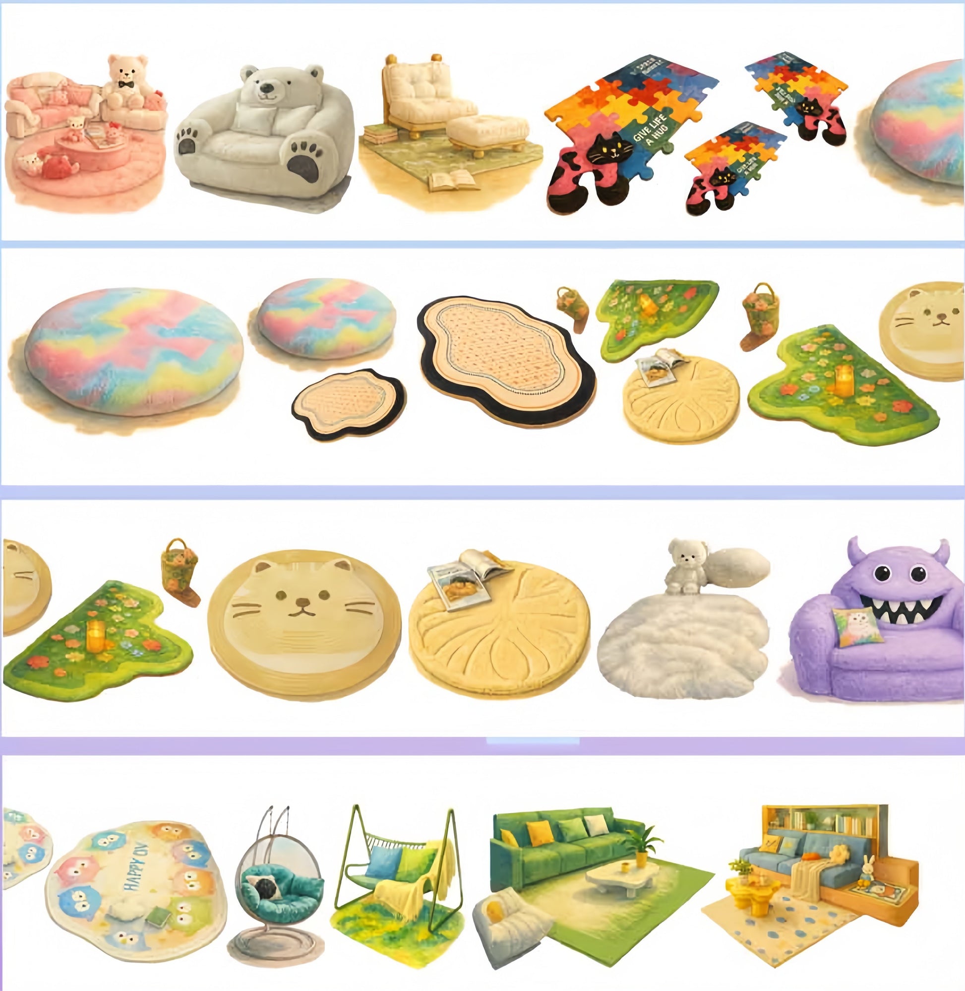 Lazy Carpet cozy interior PET tape design