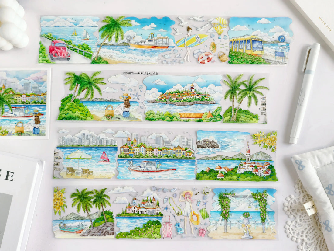 Scenic Landscape Collection Washi Tape - Four Seasons Pier | PET 7.5cm x 5m