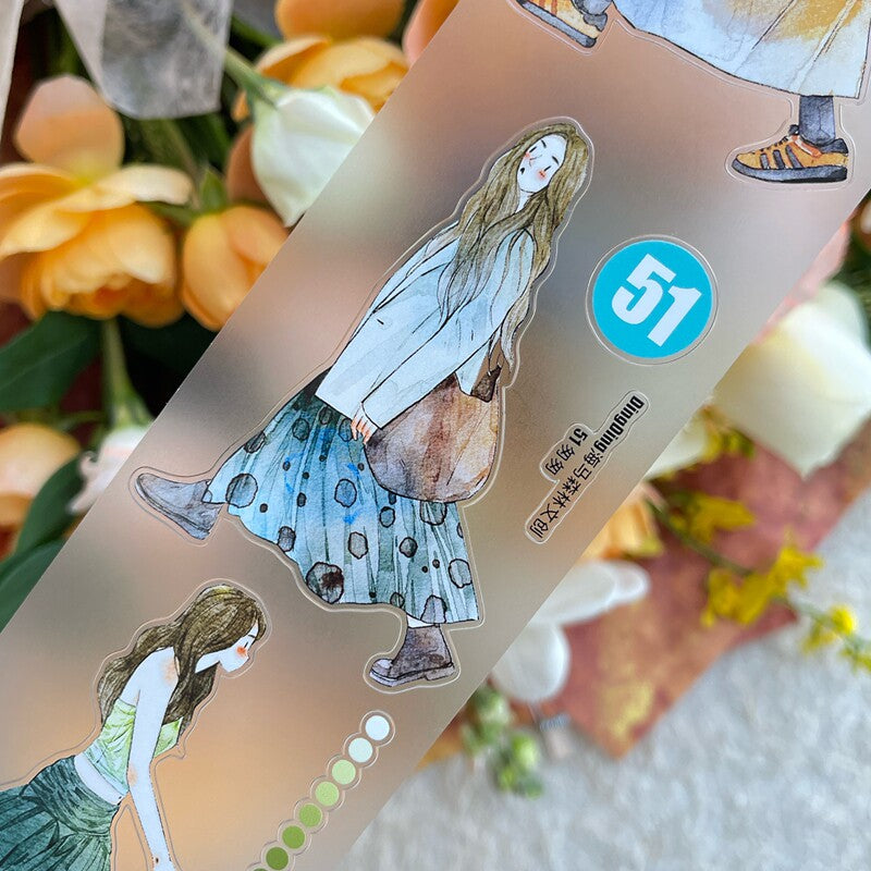 On-the-Go Girls PET Tape with illustrated girls