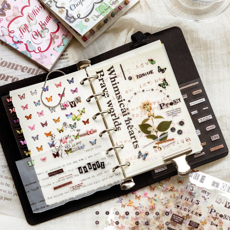 Retro Notes letter and number sticker book with alphabets, numbers, phrases, and label stickers - image 6