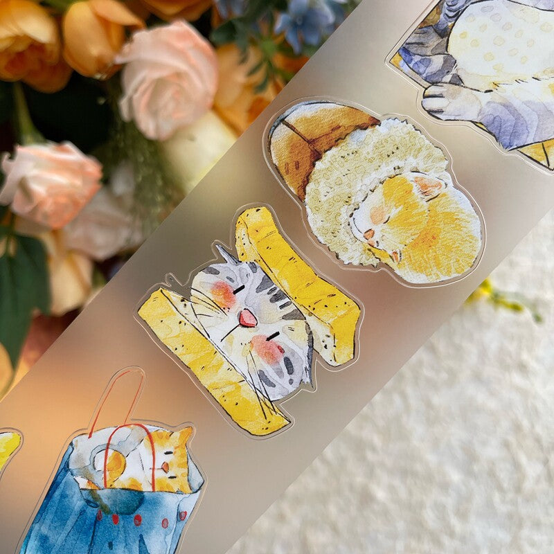 Cat-Themed PET Tape for journaling