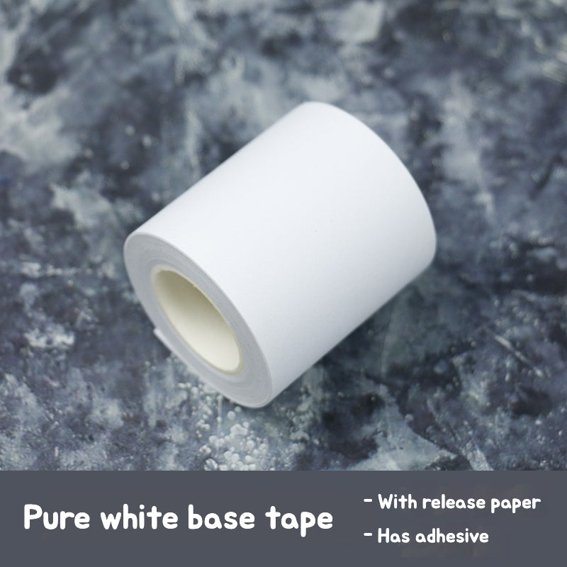 White base tape with release paper, showcasing a clean, smooth texture and a protective backing for easy application.