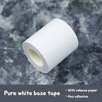 White base tape with release paper, showcasing a clean, smooth texture and a protective backing for easy application.