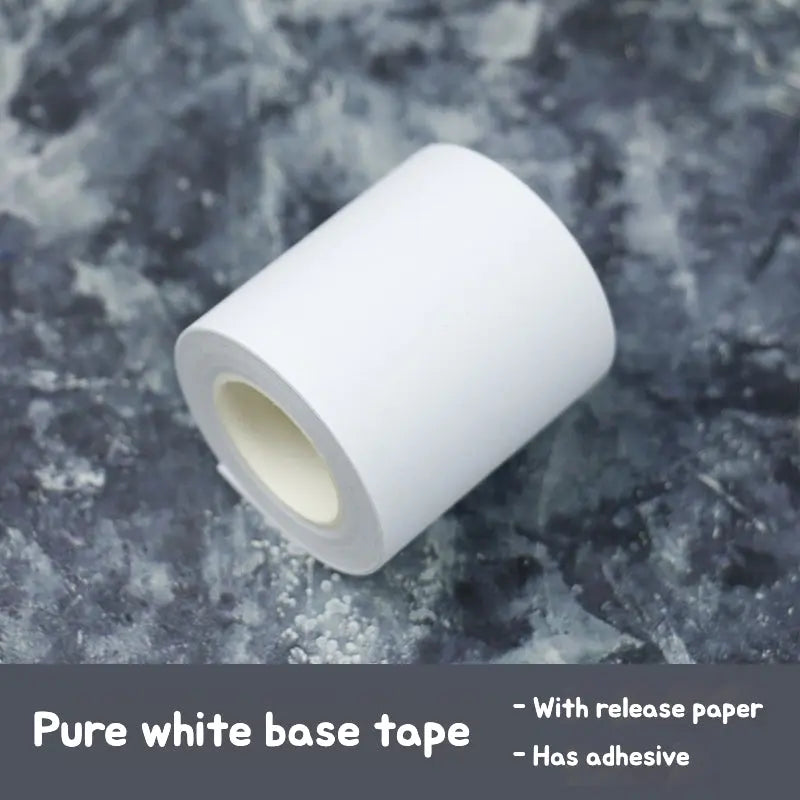 White base tape with release paper, showcasing a clean, smooth texture and a protective backing for easy application.