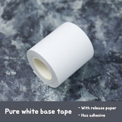 White base tape with release paper, showcasing a clean, smooth texture and a protective backing for easy application.