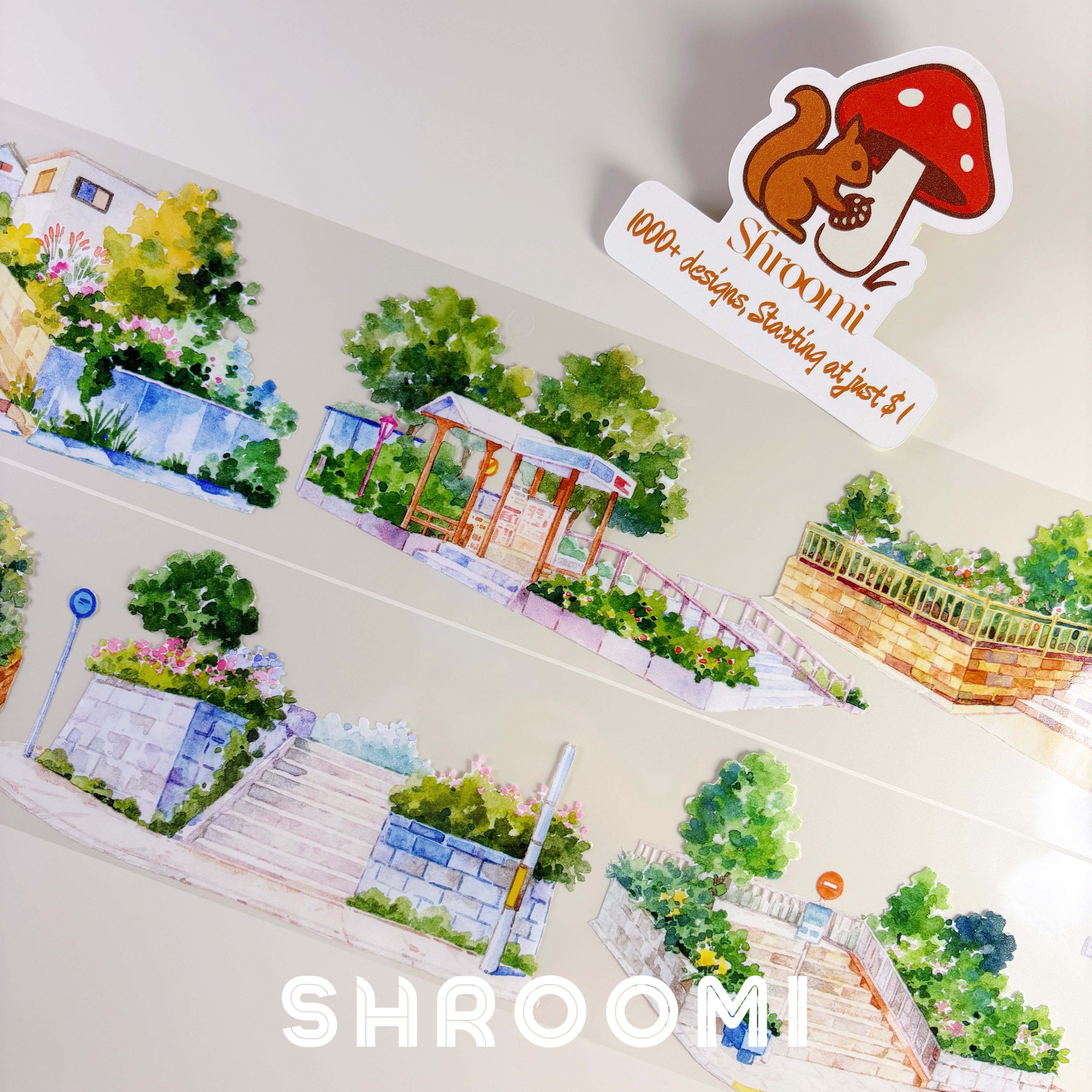 Stairway Garden PET Tape Charming Stairway Garden PET Tape | Decorative Greenery Steps Washi Tape | Aesthetic Urban Scenery Planner Tape