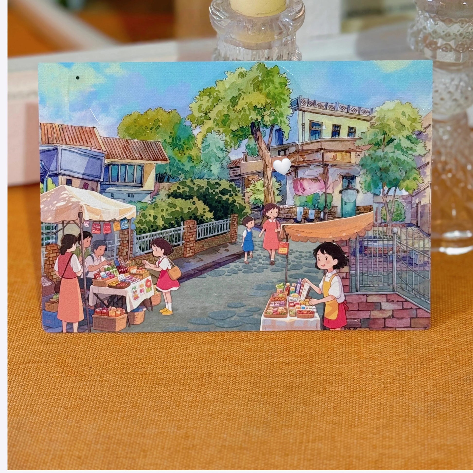 Corners of the City - Buildings, Roadside Shops, Pavement Corners of the City PET Tape | Japanese Anime Style Scenery
