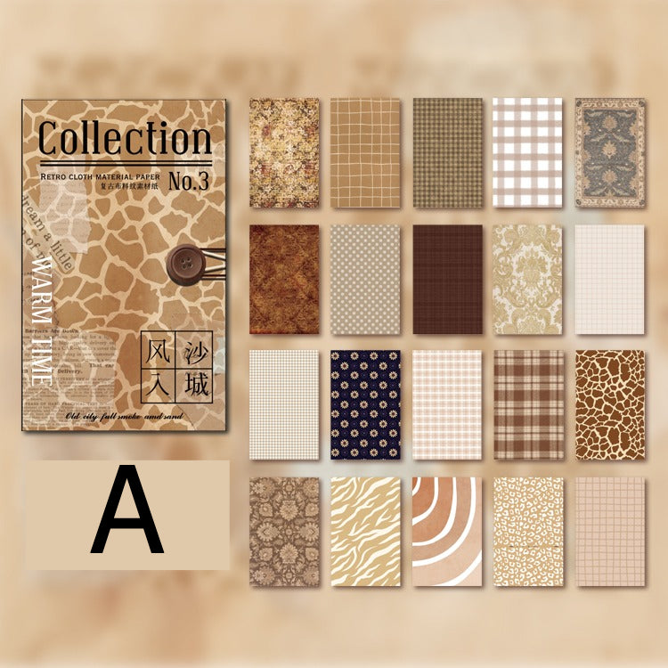Vintage-style scrapbooking paper sheet in sage green tones