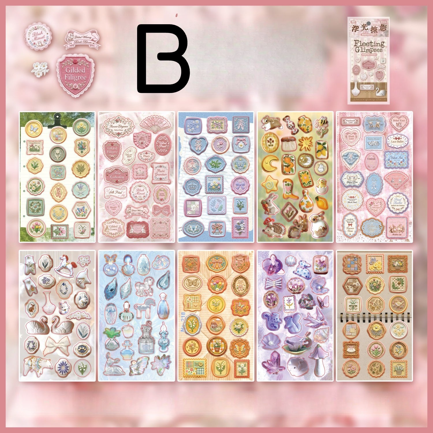 Museum Gallery vintage sticker book with wax seals, labels, portraits, frames, and antique accents - image 12