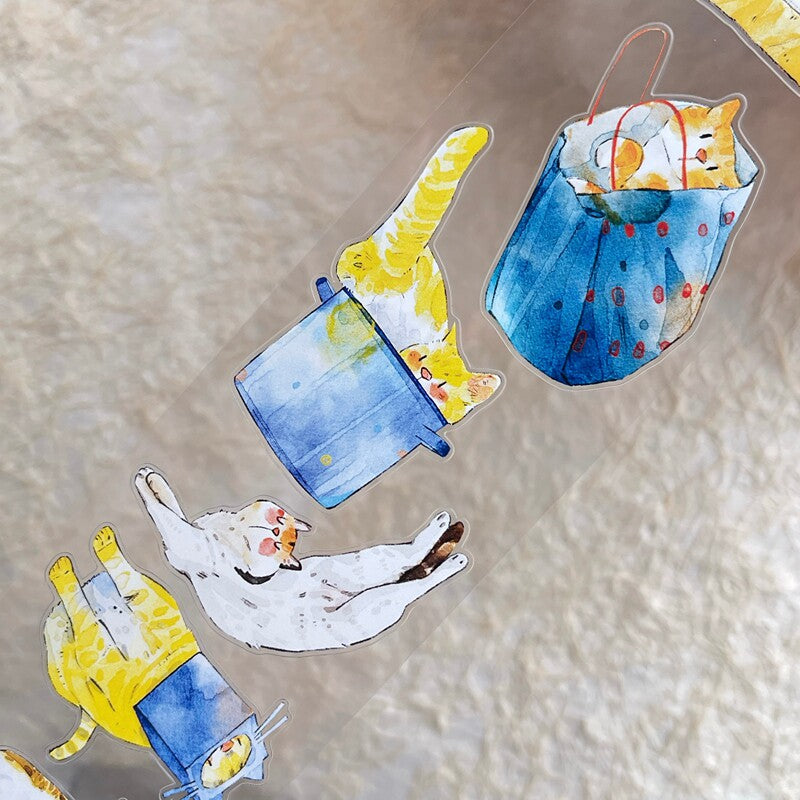 Cat-Themed PET Tape for journaling