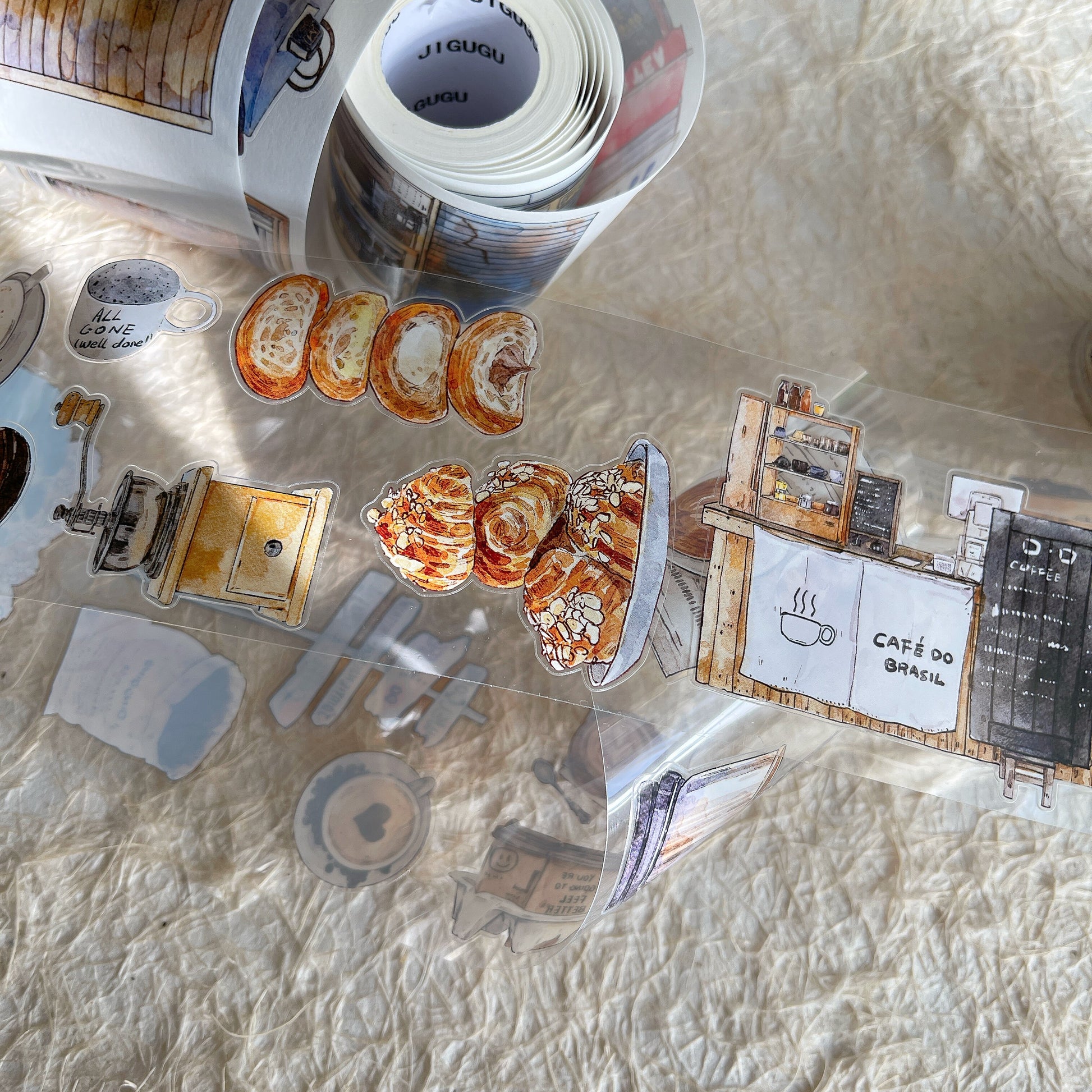 Coffee Time PET Tape with vintage coffee and typewriter illustrations
