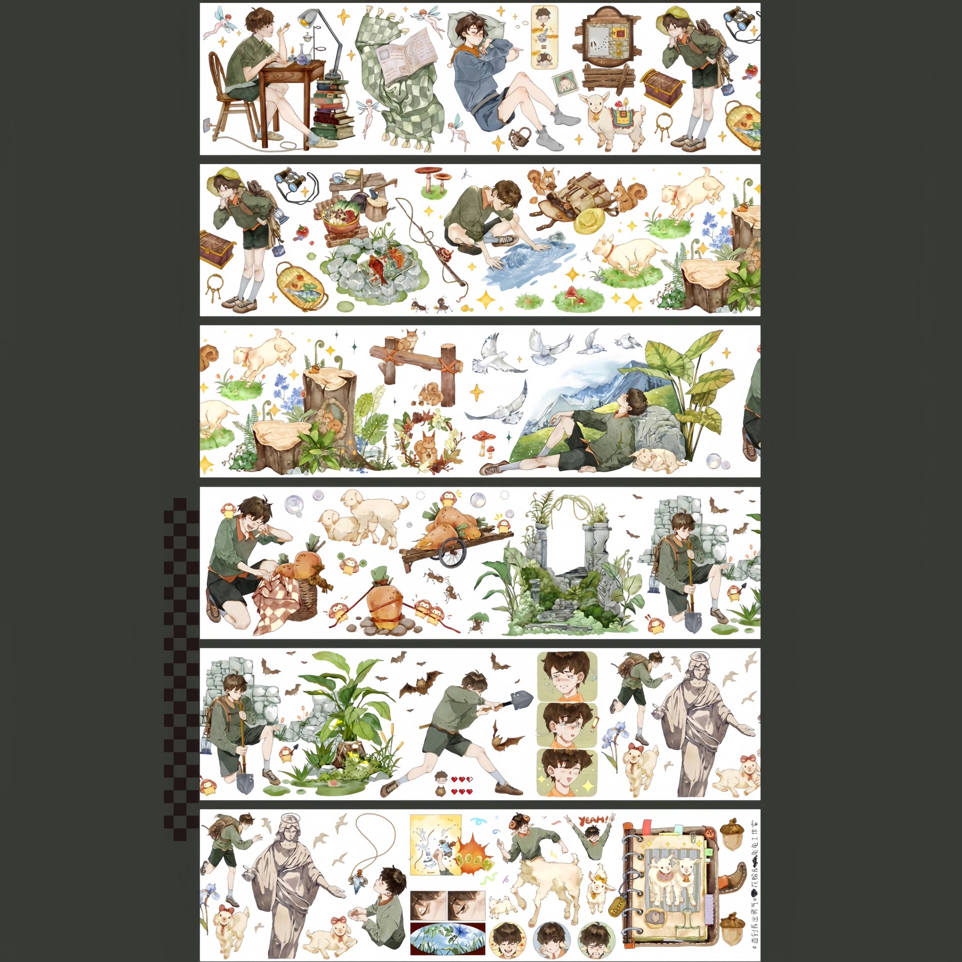 Until Courage Grows male character decorative tape detail view