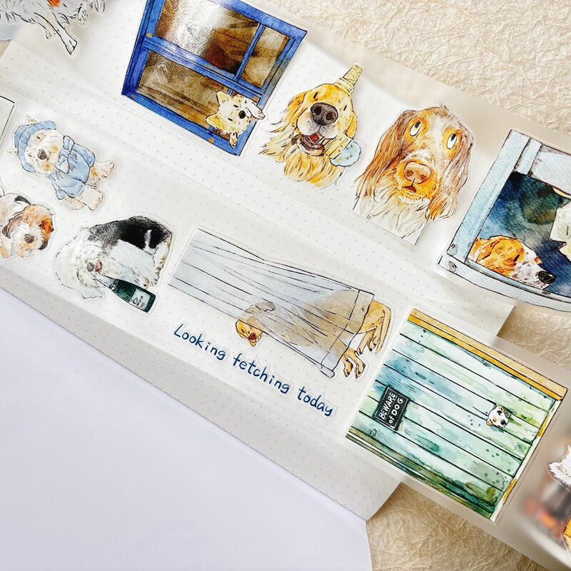 Dog-Themed PET Tape with illustrated dogs