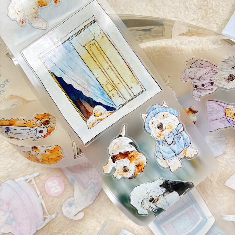 Dog-Themed PET Tape with illustrated dogs