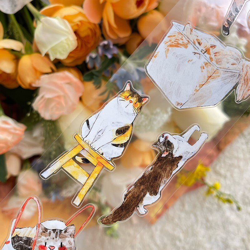 Cat-Themed PET Tape for journaling