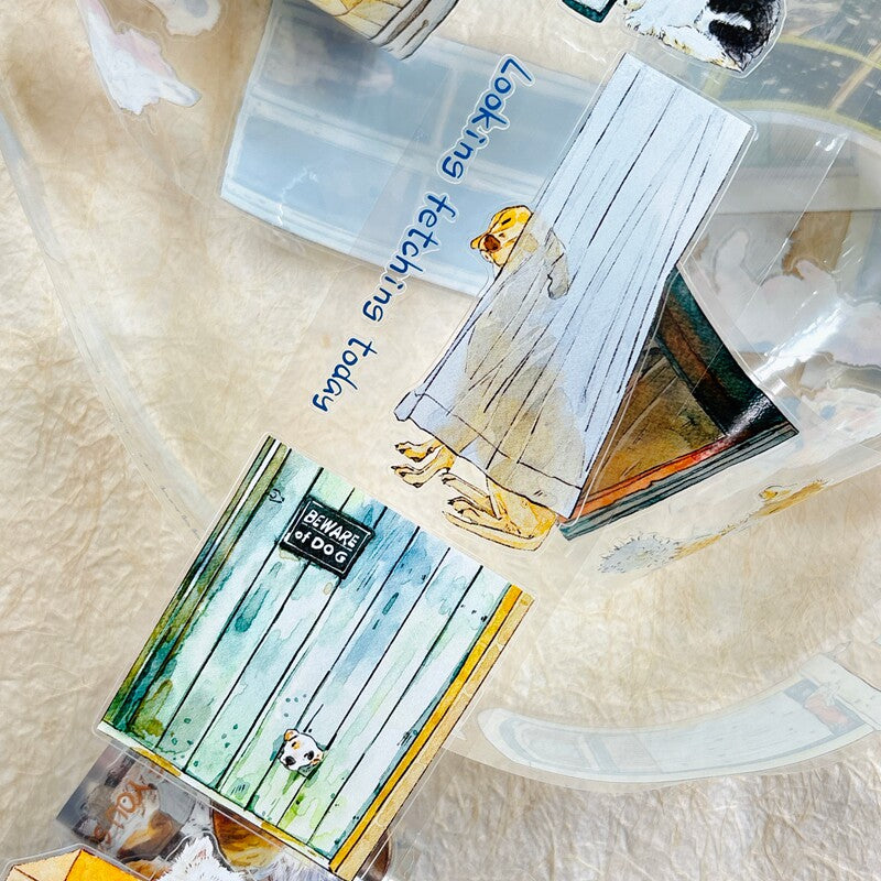 Dog-Themed PET Tape with illustrated dogs