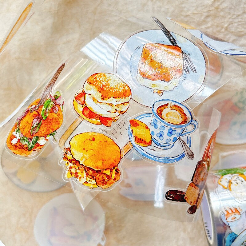 Food Moments PET Tape with illustrated food and everyday dining scenes
