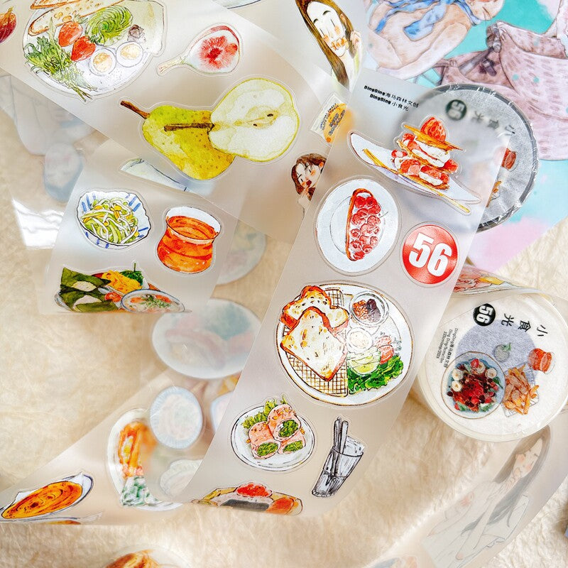 Food Moments PET Tape with illustrated food and everyday dining scenes