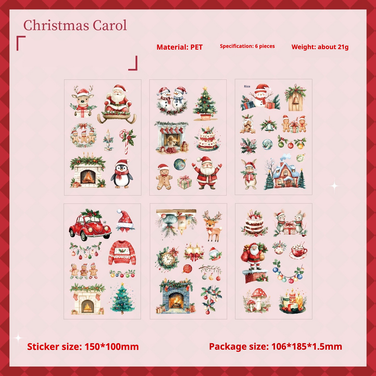 Christmas Sticker Set - Waterproof PET Tape