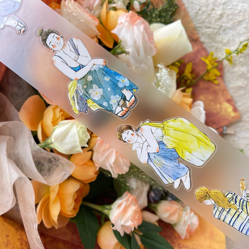 Quiet Moments PET Tape with calm illustrated girls