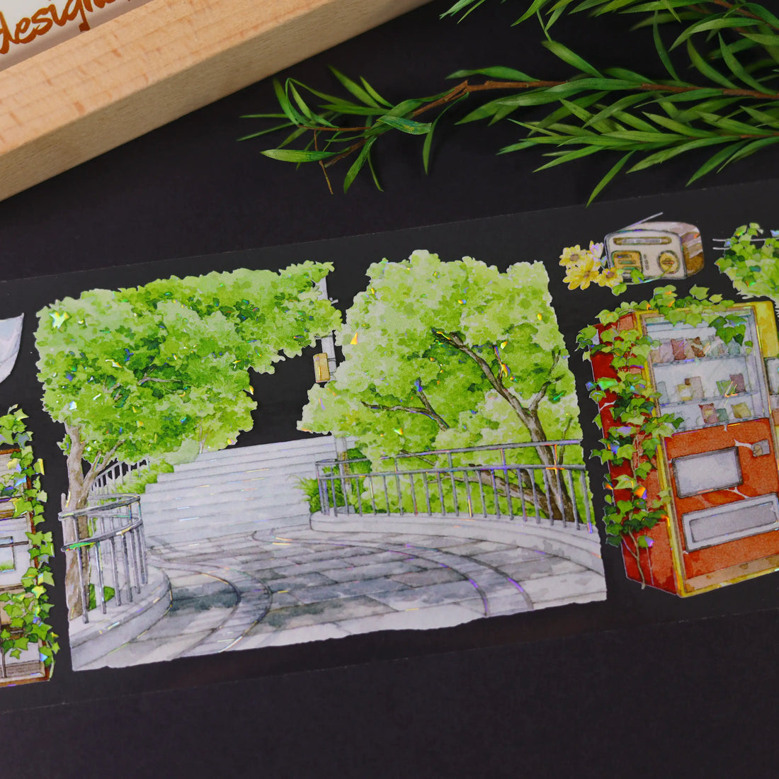 Ivy Café — Shell-Glow PET Tape | Garden Wall & Cafe Scene
