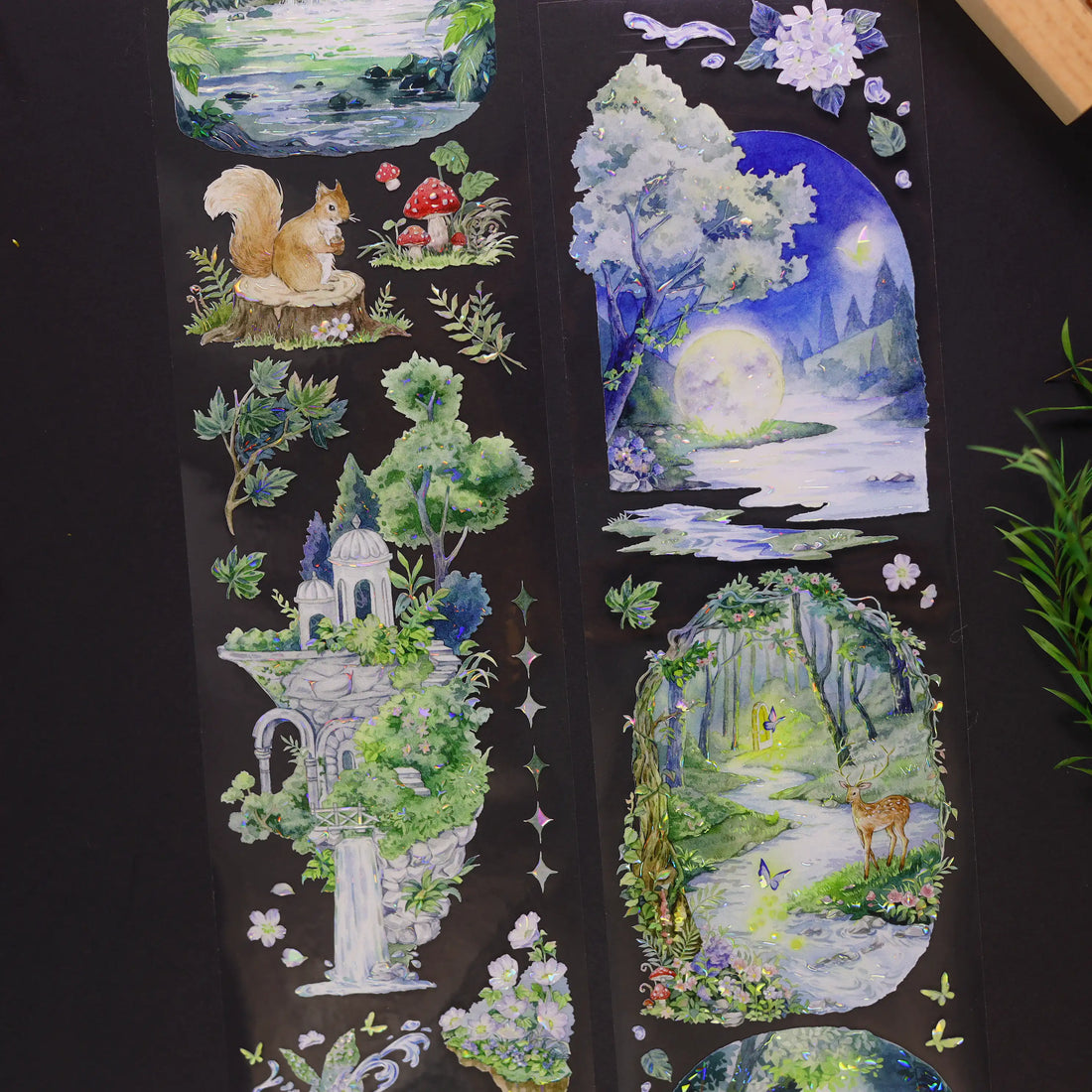 Enchanted Grove — Shell-Glow PET Tape | Fairy Forest