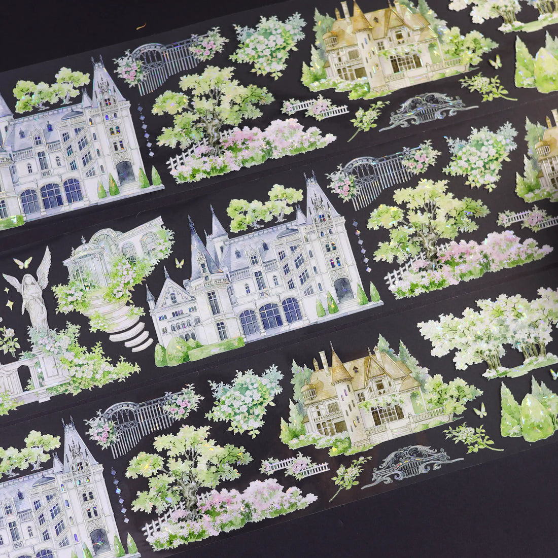 Garden Manor — Shell-Glow PET Tape | French Château Scene