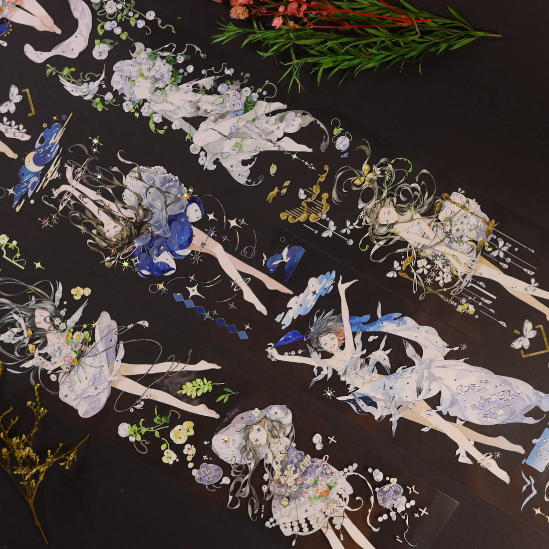 Tidal Summer PET Tape 6cm×1m | Ethereal Fairy Character Shell Gloss