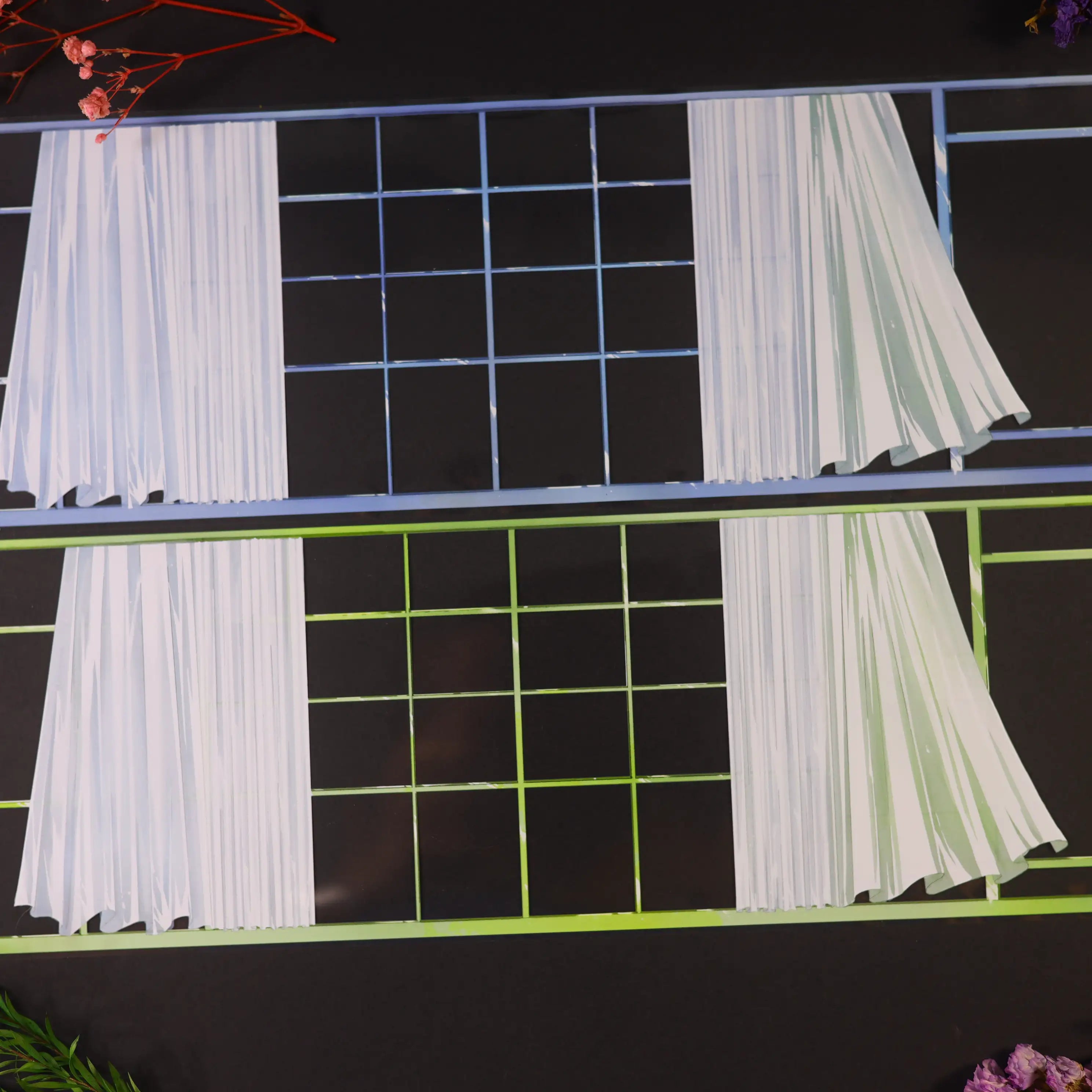 Gardine Fenster PET-Tape 10,3cm | Innenansicht