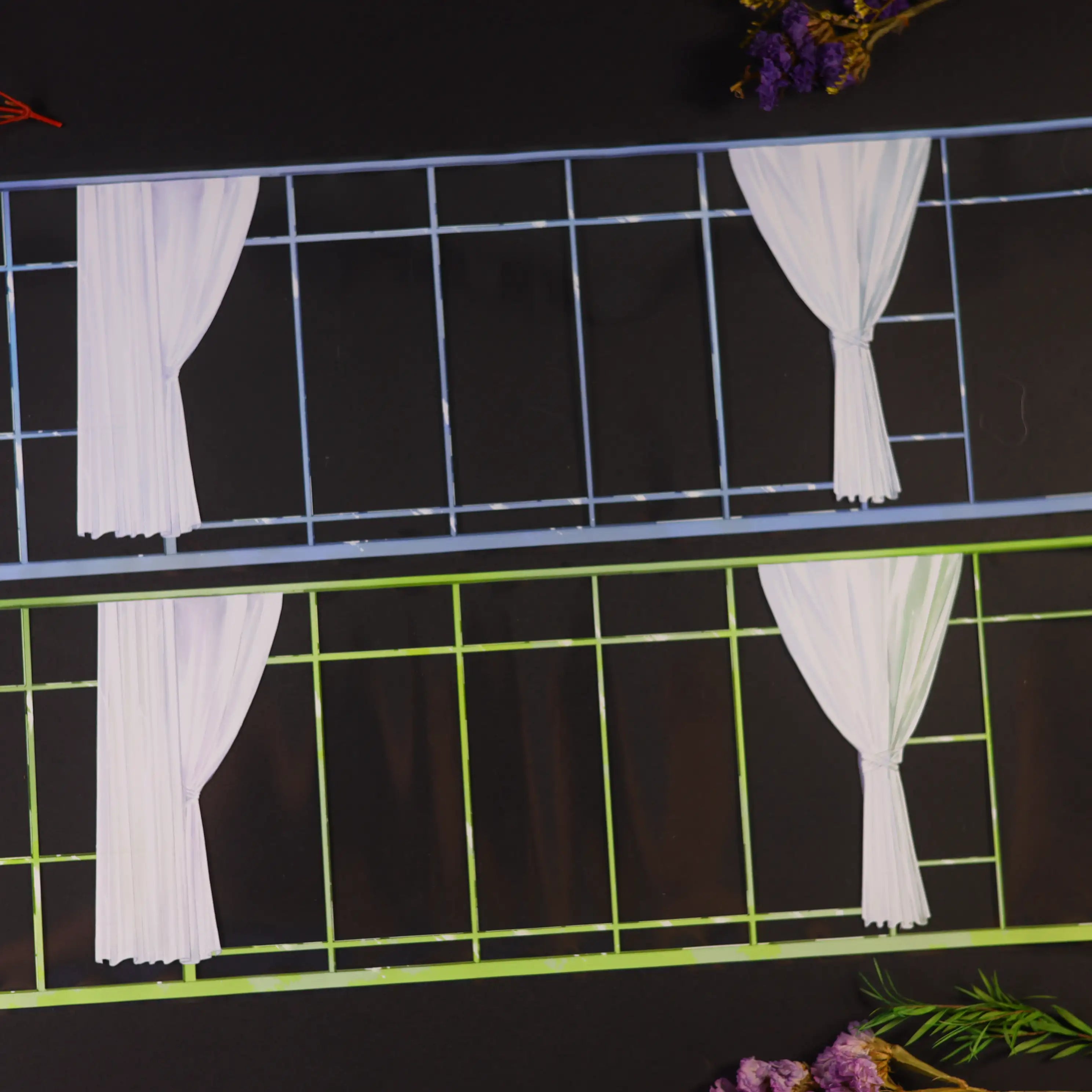Gardine Fenster PET-Tape 10,3cm | Innenansicht
