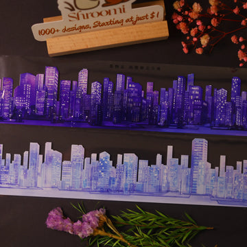 PET-Tape Night City Skyline 6cm | Stadtansicht