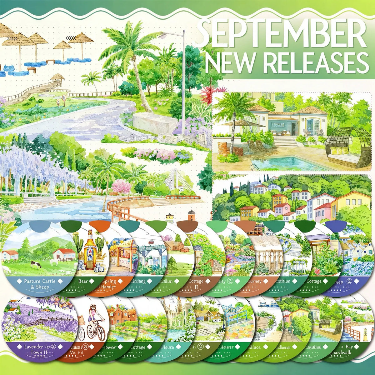 [Series] World Travel Scenery PET Tape - 24 Designs