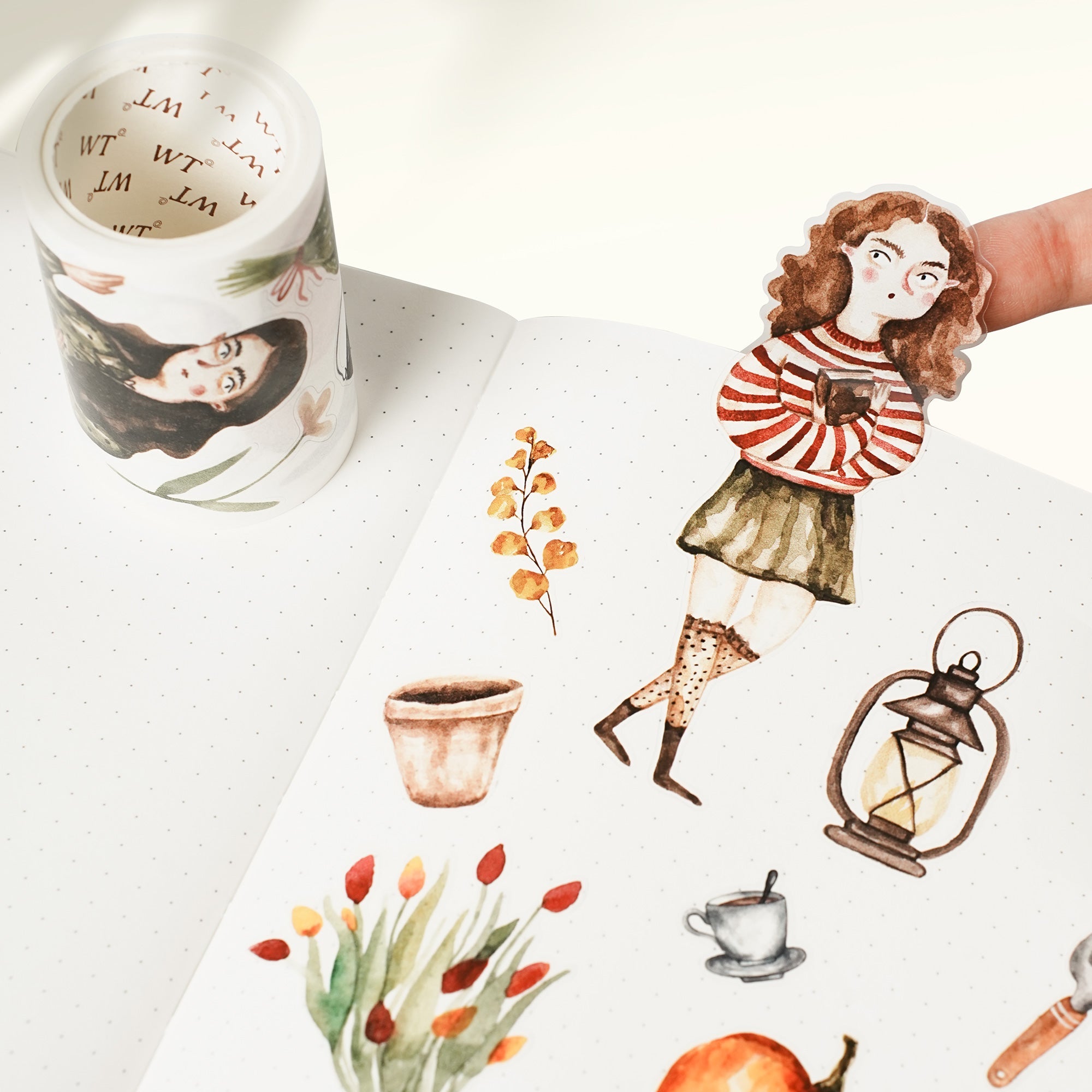 Pre-cut Pumpkin Spell Wide Washi/PET Tape