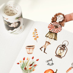 Pre-cut Pumpkin Spell Wide Washi/PET Tape