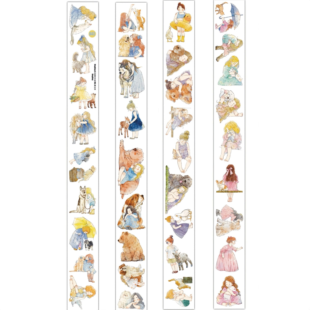 Animal Friends PET Tape with illustrated children and animals