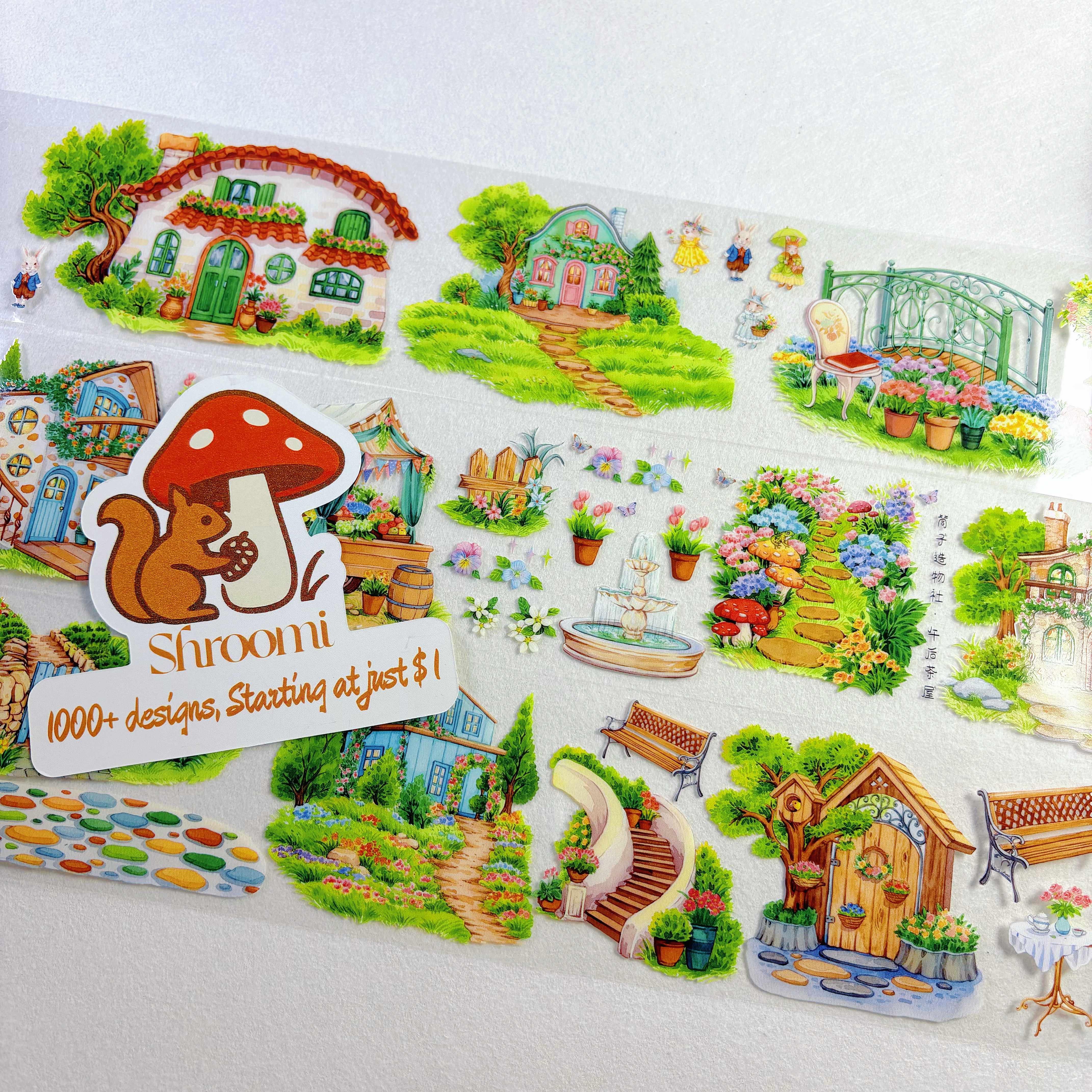 Corners of the City - Buildings, Roadside Shops, Pavement Corners of the City PET Tape | Japanese Anime Style Scenery