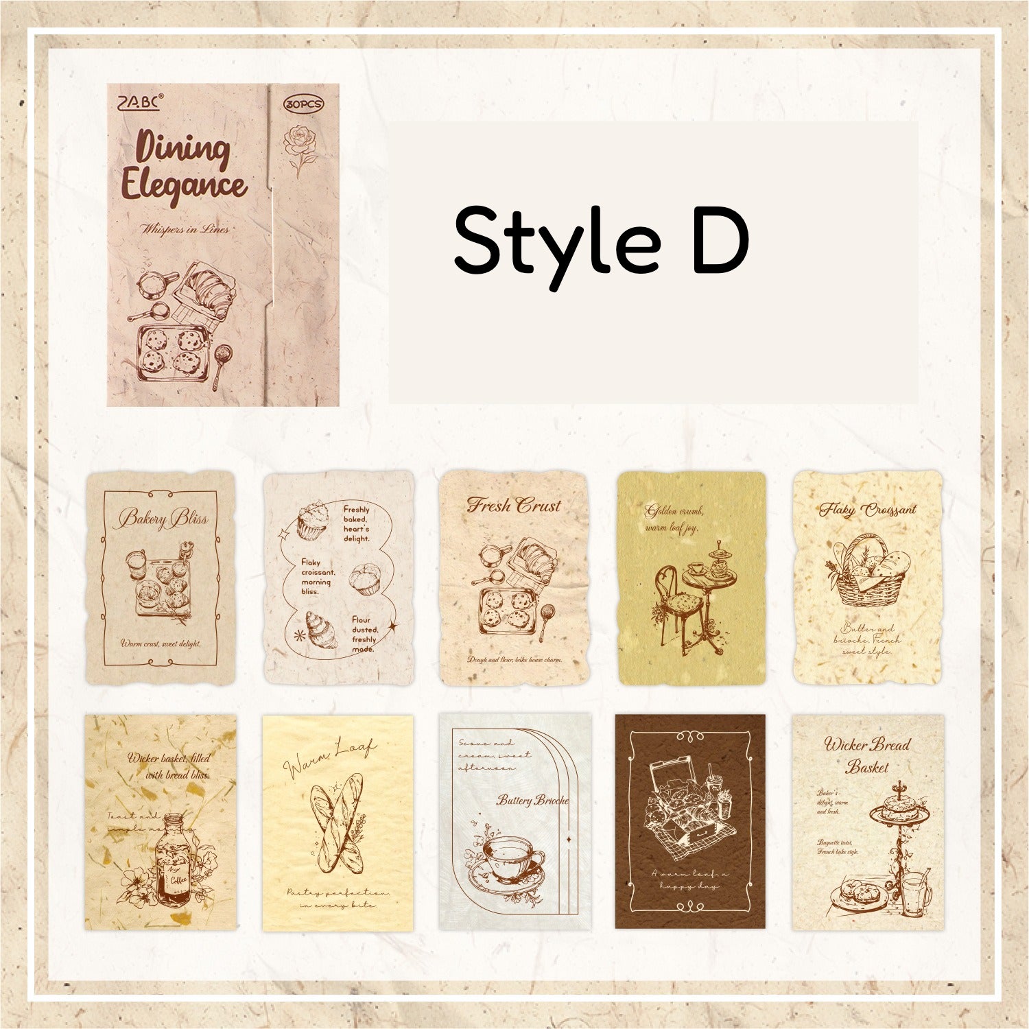 Dual-material sticker pack with soft text and line art pieces