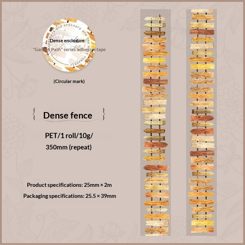 Gartenweg-Zaun Washi Tape - Künstlerische Rankenleiter-Szene | PET Journal Dekorationsrolle