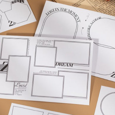 Geometric frame storyboard stickers with blank panels, photo-frame layouts, and clean collage frames - image 6