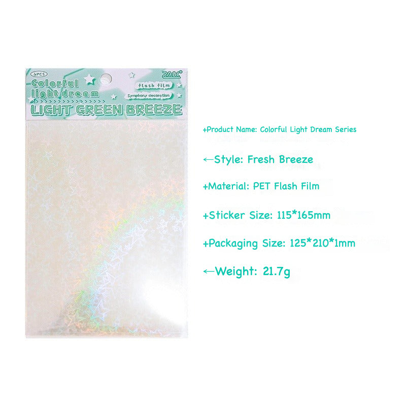 Holographic Rainbow Iridescent Sticker Pack – Color-Shifting Film Stickers