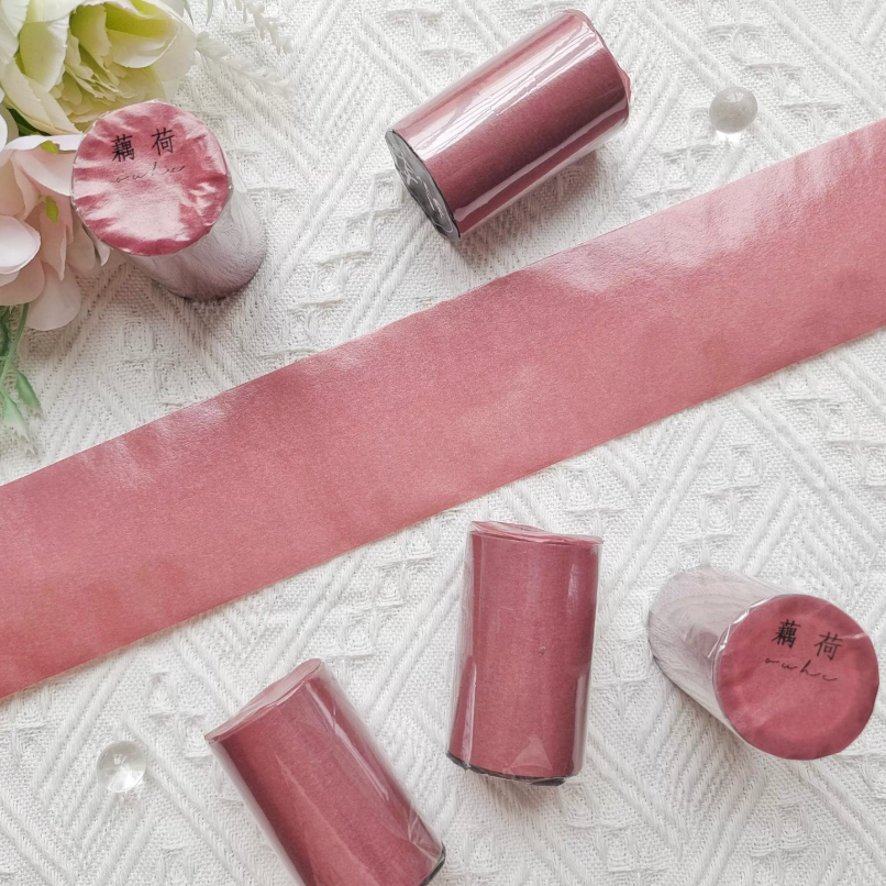 Wide 6cm solid deep red washi tape roll for journaling backgrounds