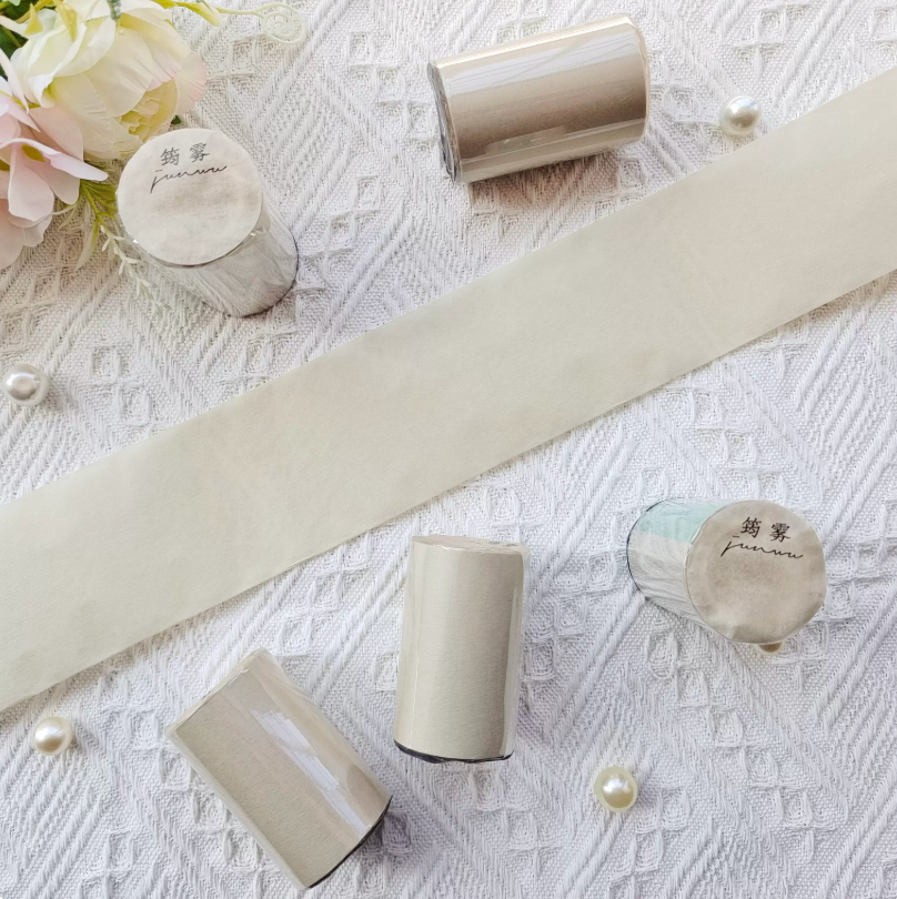 Solid wide washi tape in deep wine red — full roll detail