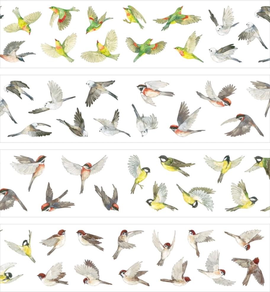 Flying songbirds PET tape layout preview