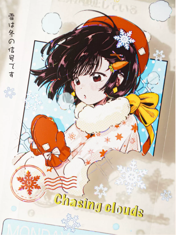 Anime witch character decorative tape with mystical character illustrations