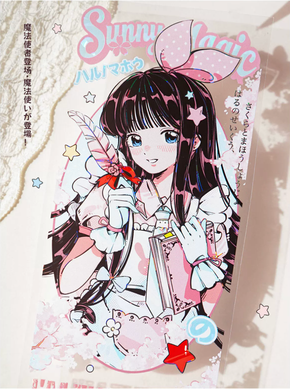 Anime witch character decorative tape with mystical character illustrations
