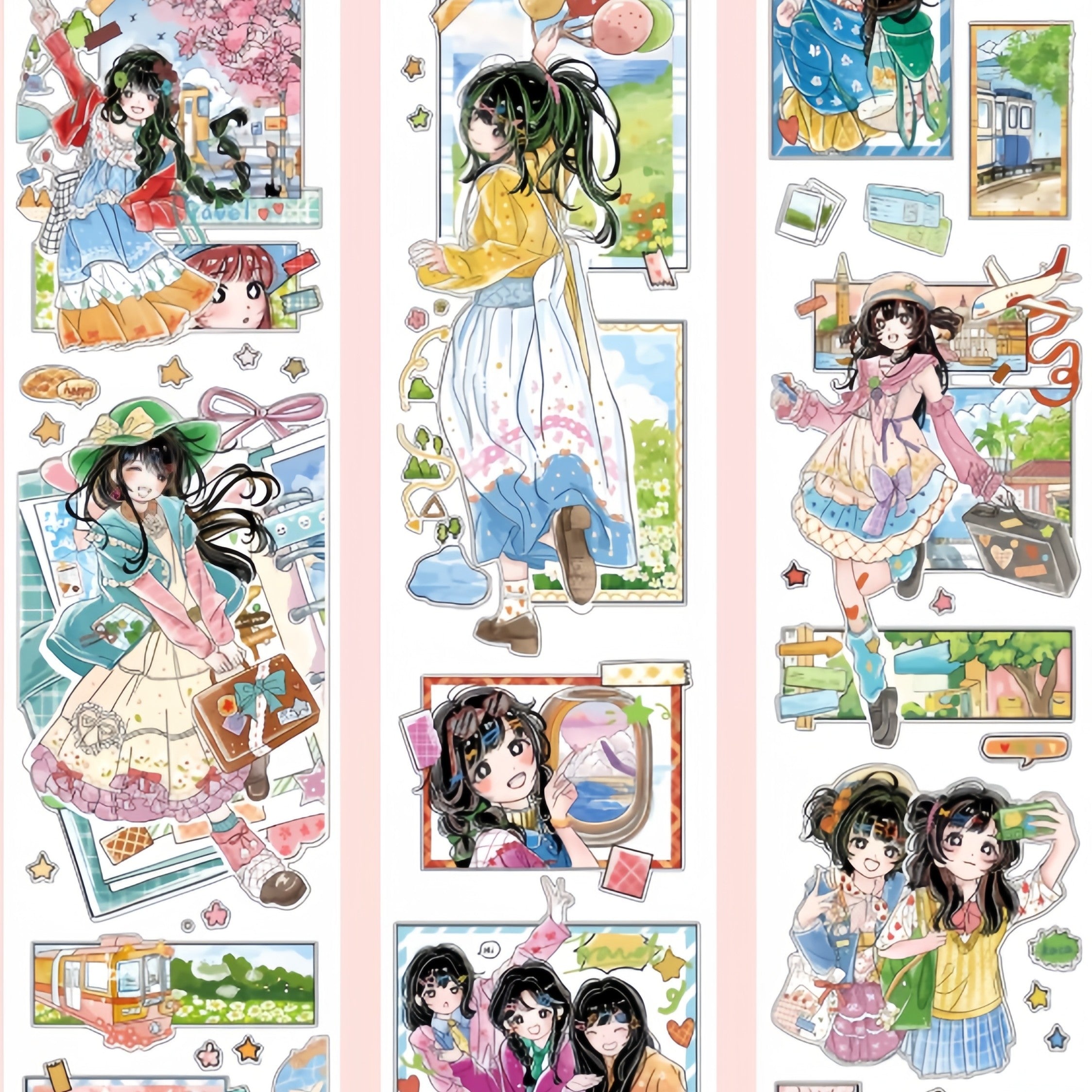 Travel journal character decorative tape with dreamy character artwork