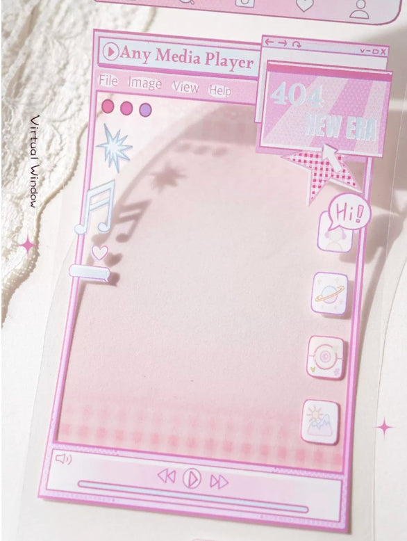Virtual window decorative tape with modern frame designs