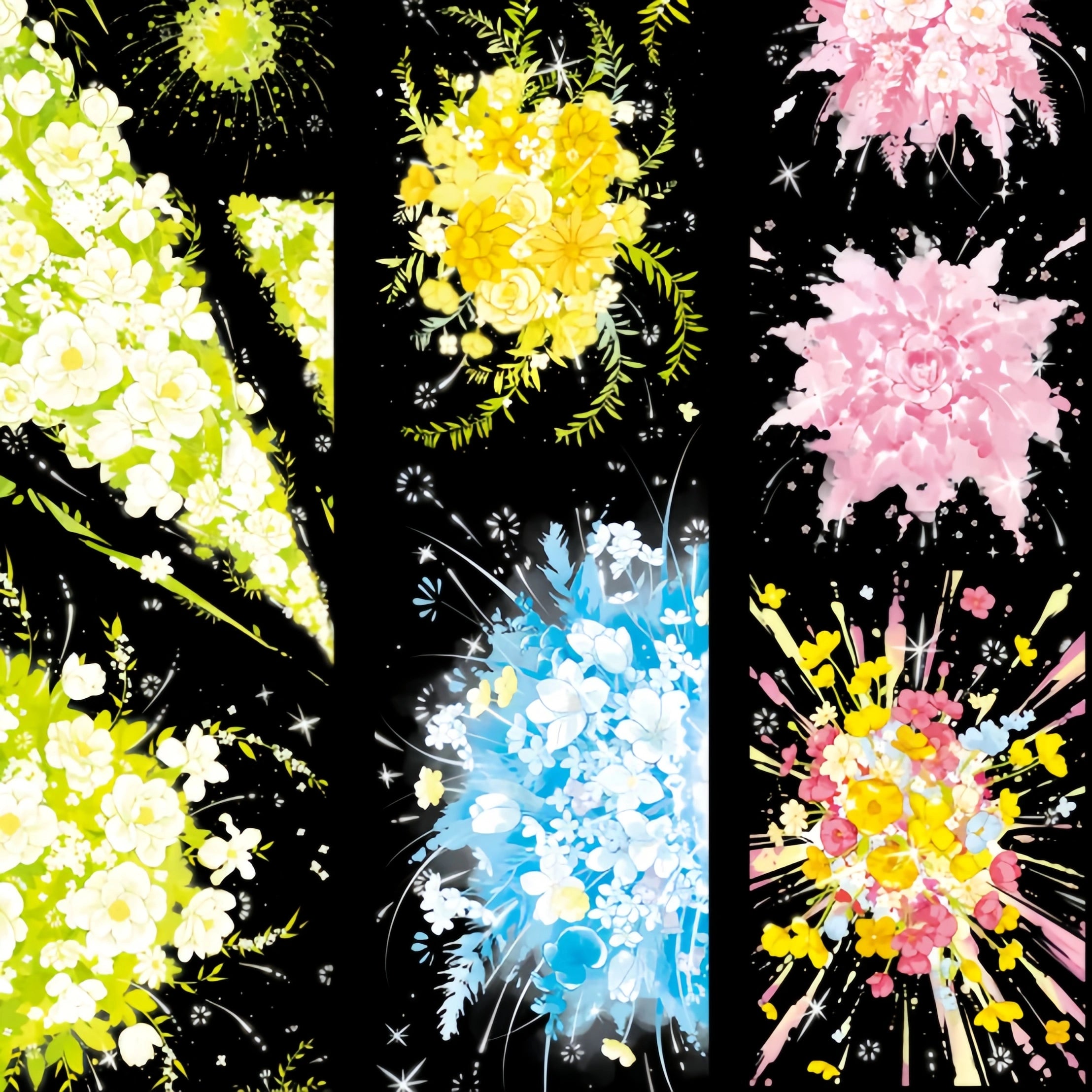 Flower Burst decorative tape with dreamy floral designs