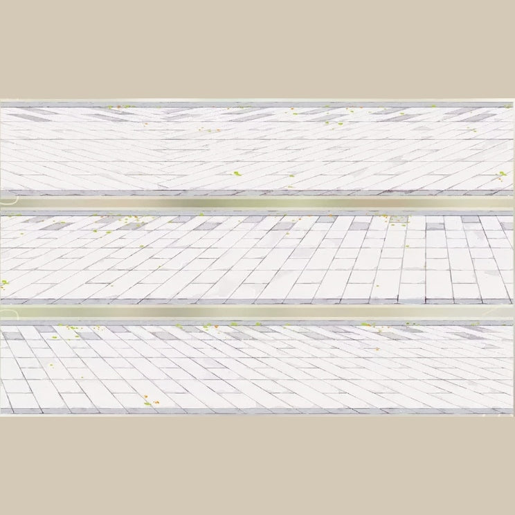 Stone pavement decorative tape with pale tiled ground and clean urban walkway texture